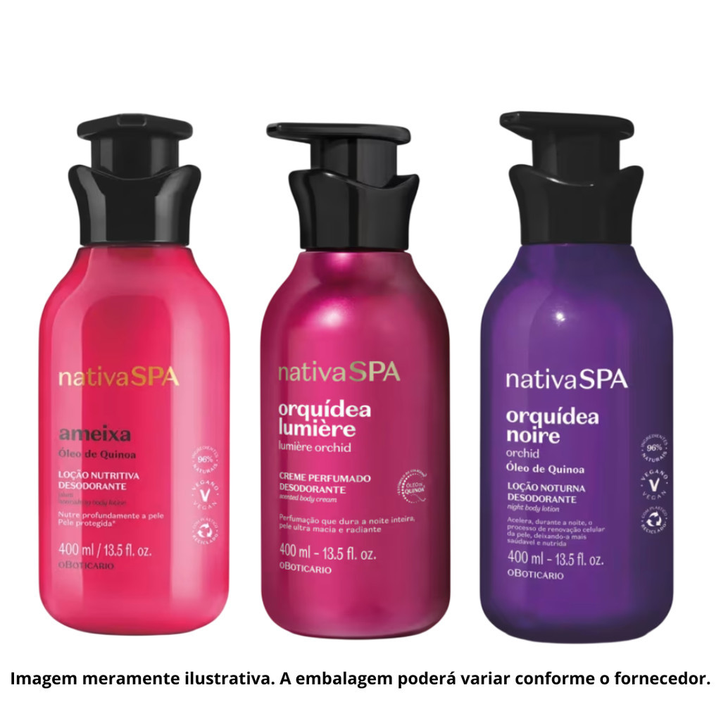 Cuidado Diário Nativa Spa Kit Corporal 3x 400ml