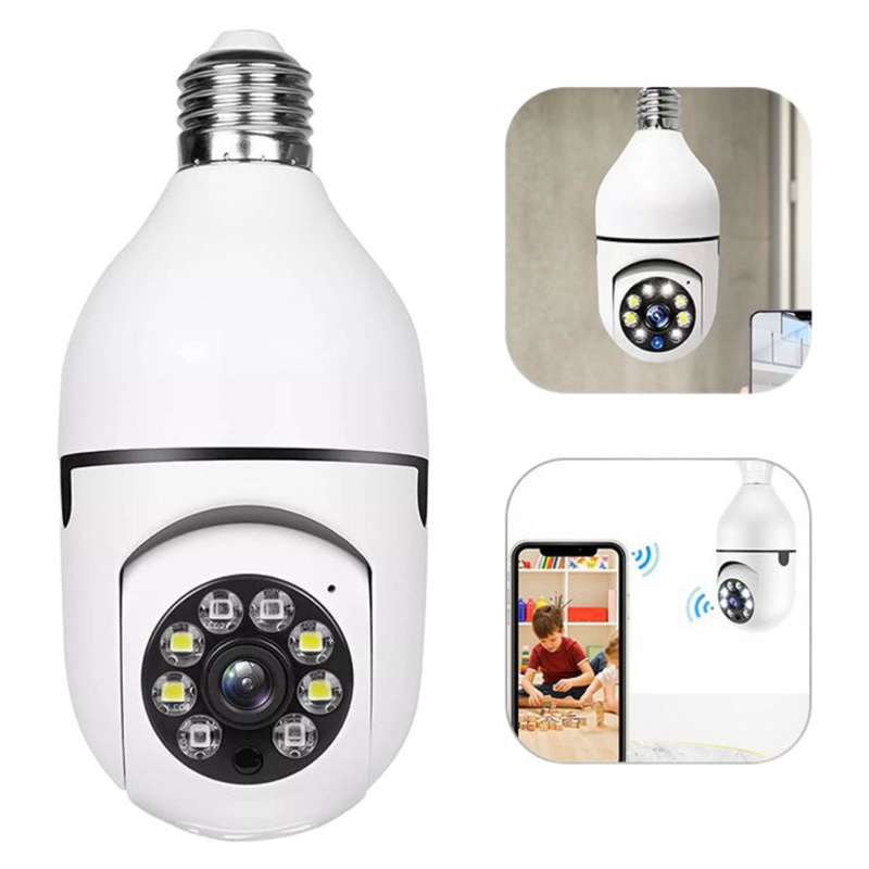 Câmera de segurança wi-fi ip sem fio 360 Lâmpada yoosee icsee full HD visão noturna 8177 - bivolt