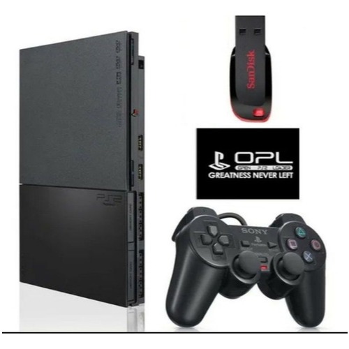 PlayStation 2 Com Pendrive 64gb Cheio de Jogos+ 2 Controles + Garantia