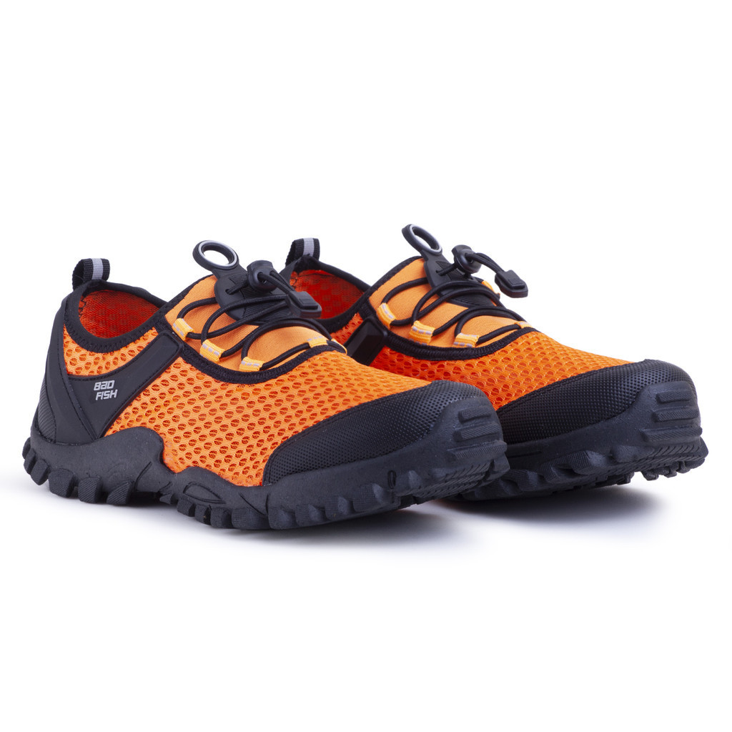 Tênis Antiderrapante Track  P/ Esportes Pesca Camping Trilha Lazer - Bad Fish - Laranja Neon