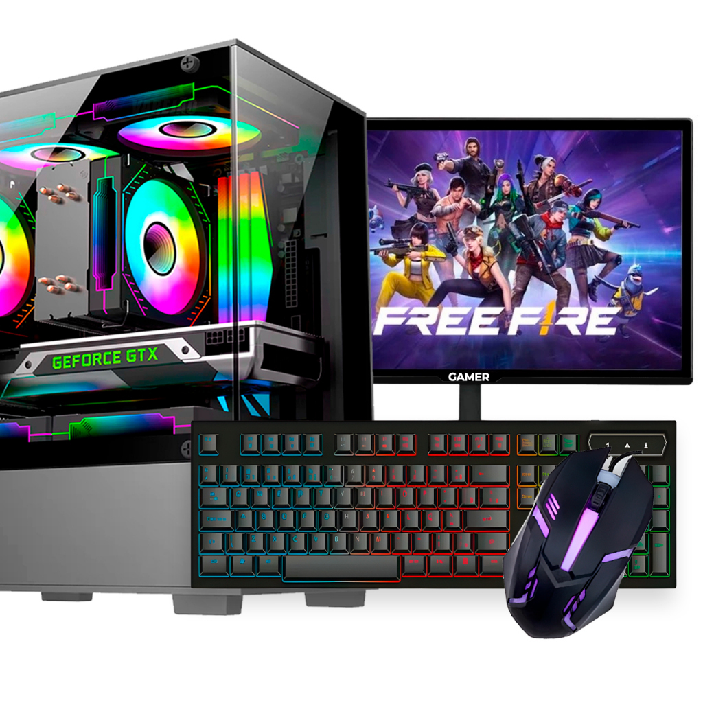Cpu Gamer Barato I5 6gb Ssd 240gb Wifi + Fonte + Gt 210 + Monitor 15"