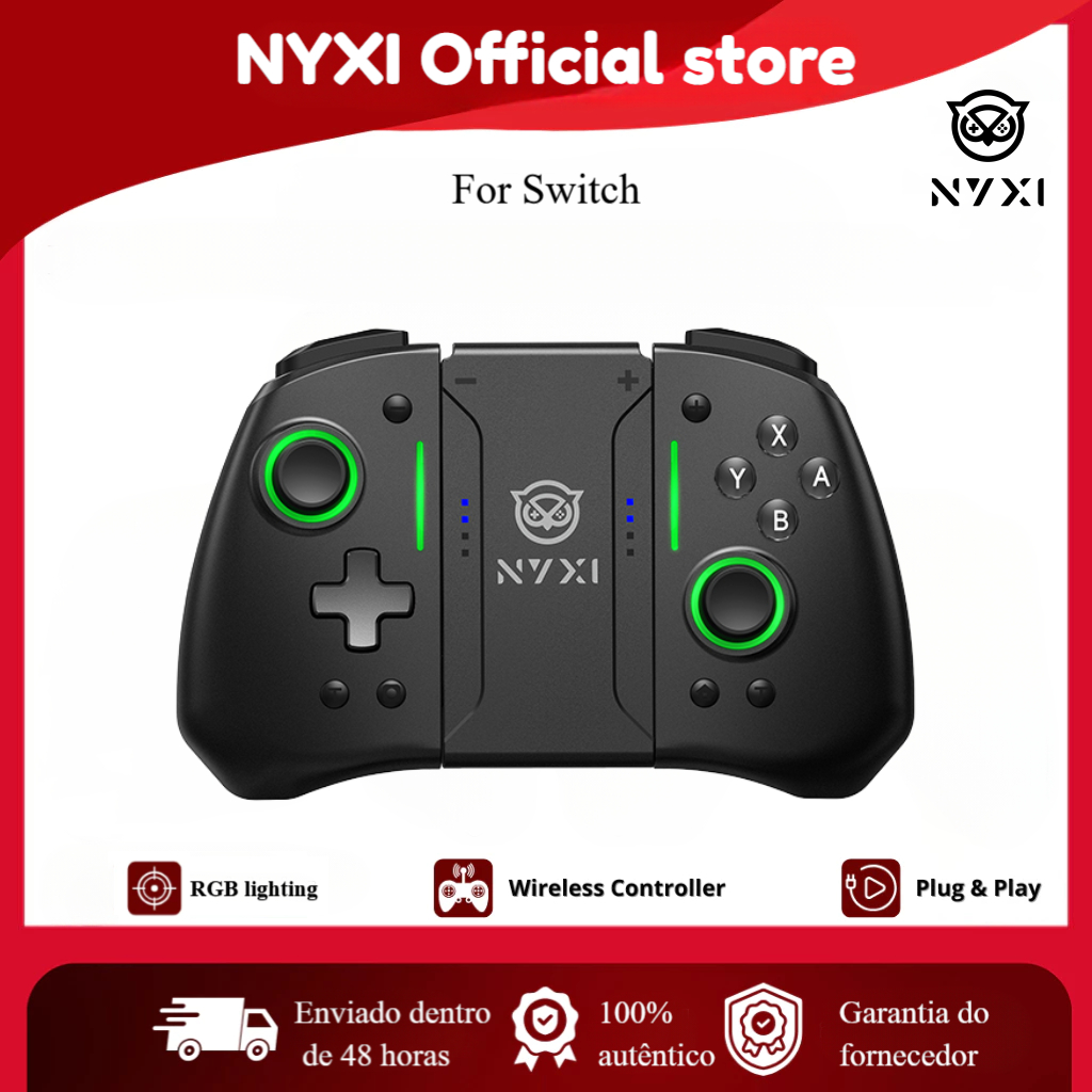 [BEST SELLER] NYXI Hyperion Pro Controlador De Jogo Bluetooth Gamepad Sem Fio Preto Para Nintendo Switch